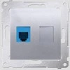 Kontakt-Simon SIMON54 skambinimo lizdas su vienu RJ12 sidabro - DT1.01 / 43
