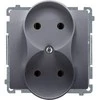 Kontakt Simon BMG2MZ.01/43 BASIC SOCKET Sidabrinis MAT