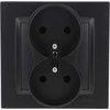 Kontakt-Simon Kontakt-Simon Simon 10 CGZ2/49 kištukinis lizdas su įžeminimu, dvigubas, monoblokas, 16A, 250V~, varžtiniai gnybtai, komplektas - ne rėmams, matinė juoda