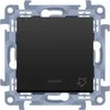 Kontakt-Simon Kontakt-Simon durų skambučio mygtukas Simon 10 CD1L.01/49 su LED foniniu apšvietimu, 10AX modulis, 250V~, prisukami gnybtai, matinė juoda