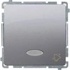 Kontakt-Simon Bell mygtukas Simon Basic single su vidiniu apšvietimu 10AX 250V sidabro kilimėlis (BMD1L.01 / 43)