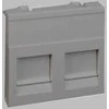 Kontakt-Simon K45 PCB dvivietis elektroninis lizdas 2xRJ su pilku grafito diafragma - KB76 / 14