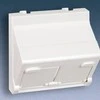 Kontakt-Simon K45 PCB dvivietis elektroninis lizdas 2xRJ įstrižai su anga - KB80 / 9