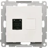 Kontakt-Simon RJ45 kompiuterio lizdas Kontakt-Simon 55 T61.01/111 vienvietis, 6 kategorija, su apsauga nuo dulkių, matinės baltos spalvos modulis