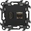 Kontakt-Simon Simon 24 Lizdas HDMI 2.1 + komputerowe RJ45 kat.6. juoda mat NGH21RJ45.01/49