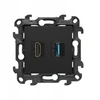 Kontakt-Simon Simon 24 Lizdas HDMI 2.1 + USB 3.0 juoda mat NGHDUSB3.01/49