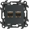 Kontakt Simon Susisiekite su Simonu Simonu 24 Lizdas kompiuterio dvigubas RJ45 6 kategorijos grafitas matinis N62.01/38