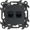 Kontakt Simon Susisiekite su Simonu Simonu 24 Lizdas kompiuterio dvigubas RJ45 5e kategorijos grafito matinis N52.01/38