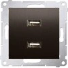 Kontakt-Simon Simon 54 įkroviklis 2xUSB 2.1A 5V / DC Brown Mat (DC2USB.01 / 46)