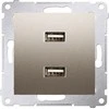 Kontakt-Simon Simon 54 Charger 2xUSB 2.1A 5V / DC Gold Mat (DC2USB.01 / 44)