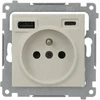 Kontakt-Simon Simon 54 Kištukinis lizdas su integruotu USB C+A įkrovikliu (modulis), 2.1 A, 5 V DC, 230 V kašmyro (DGZ1ZUSB2CA.01/42)