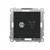 Kontakt Simon GN.ANTE."F"+RJ45 K.6 MATINĖ JUODA SIMON55