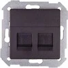 Kontakt-Simon Simon 82 Apima dviejų kompiuterių lizdą 2xRJ45 butas su adapteriu ir grafito diafragma (82006-38)
