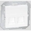 Kontakt-Simon Simon 82 Apima dvipusio elektroninio lizdo 2xRJ butas su adapteriu ir balta diafragma (82006-30)