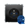 Kontakt Simon BMGD1.01/49 Simon Basic DATA kištukinis lizdas su įžeminimu ir autorizacijos raktu (modulis) 16A, 250V, varžtiniai gnybtai juodi BMGD1.01/49
