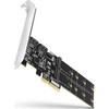 Axagon Keturių kanalų SATA III PCI-Express valdiklis su dviem vidiniais SATA jungtys ir dviem lizdais SATA M.2 diskams. Standartinis ir žemas profilis.