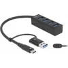 Delock 4 prievado USB 3.2 Gen 1 šakotuvas su USB Type-C™ arba USB Type-A jungtimi