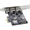 Kontroler InLine® 3+1 prievadas USB 3.0 pagrindinio kompiuterio valdiklis PCIe su SATA maitinimu ir LP laikikliu