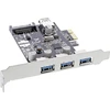 Kontroler InLine® 3+1 prievadas USB 3.0 pagrindinio kompiuterio valdiklis PCIe su SATA maitinimu ir LP laikikliu