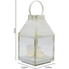 Ambiance Light Koopman Latarnia lampion adwentowy roraty LED 25cm 3 świece timer balta