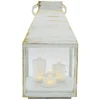 Ambiance Light Koopman Latarnia lampion adwentowy roraty LED 25cm 3 świece timer balta