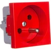 Kopos Vieno lizdo 250VAC 16A su / U su raudonu raktu 45x45mm (QP 45X45 DB)