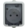 Kos Elektro System 121432 HYDRO Vienas hermetiškas lizdas su/be IP44 su dūmų sklende balta 121432