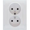 Kos Elektro System KOS Dvivietis lizdas KOS 66 žemės 16A 250V baltos (660436)