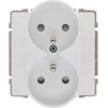 Kos Elektro System KOS Dvivietis lizdas KOS 66 diafragmos įžeminimas 16A 250V IP40 balta (660447)
