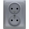 Kos Elektro System KOS Dvivietis lizdas su 16A aliuminio (514036)