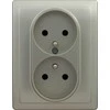 Kos Elektro System KOS Dvigubas Vena lizdas žemės 16A 250V satino (515036)