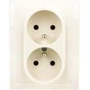 Kos Elektro System KOS Dvivietis VenA lizdas žemės 16A 250V kremas (510336)