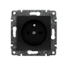 Kos Elektro System 510934 VENA Vienvietis lizdas su įžeminimu su srovės kelio sklende be rėmo 2P+Z 16A 250V matinė juoda 510934