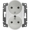 Kos Elektro System 520447 VENA2 Dvigubas lizdas su/su langinėmis balta 520447