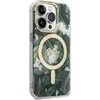 Apple iPhone 14 PRO Guess dėklas Jungle Collection MagSafe + Belaidis Įkroviklis (GUBPP14SH4EACSP) žalios spalvos