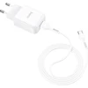 Telefono įkroviklis Hoco USB A 2A 10W + laidas USB A į USB C N2 baltas