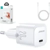Įkroviklis Joyroom JR-TCF02 20W USB-C + USB-C iki Lightning kabelis 1,0m baltas