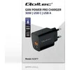 Adapteris Įkroviklis gan power pro 1xusb-c 1xusb 30w 5-20v 1.5-3a juodas Qoltec