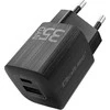QOLTEC 50764 GaN ULTRA 35W charger / 5-20V / 2.25 3A / 1 x USB type C PD / 1x USB / Juodas