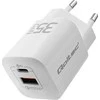 QOLTEC 50763 GaN ULTRA 35W įkroviklis / 5-20V / 2,25 3A / 1 x USB tipo C PD / 1x USB / Baltas