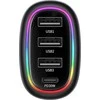 USAMS automobilinis įkroviklis 1xUSB-C 3xUSB-A C34 48W 3A+C PD Fast Charge juodas CC170CC01 (US-CC170)