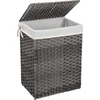 Songmics Skalbinių krepšys polyrattan 90 L pilkas