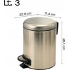 Šiukšliadėžė GEDY POTTY 320987, aukso, 3 l