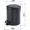 Gedy POTTY šiūkšlių dėžė 5l, aukso spalva