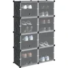 Storage Cube Organizer su 8 kubeliais ir durelėmis Juodas PP