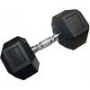 Kubisport Vienrankė šešiakampė guminė hantelė svoris apkrova 20 kg (Kub_05-CB20HEX)