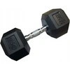 Kubisport Vienarankė šešiakampė guminė hantelė svarmenys tvirti 17,5kg (Kub_05-CB17/5HEX)