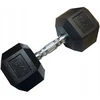 Kubisport Vienarankė šešiakampė guminė hantelė svarelis solidus 15 kg (Kub_05-CB15HEX)