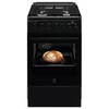 Electrolux viryklė Akcija! Electrolux 600 serijos dujinė viryklė su elektrine orkaite juoda 50 cm LKK560010K