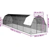 vištienos bėgimas su stogu 2,5x12x2,25 m cinkuoto plieno